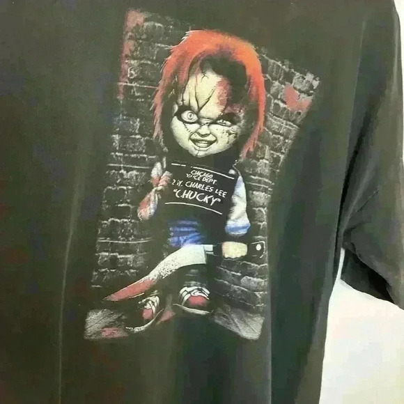 Chucky Mugshot‎ T-Shirt Mens 2XL Scary Movie Monster Halloween Childs Play - Picture 4 of 9